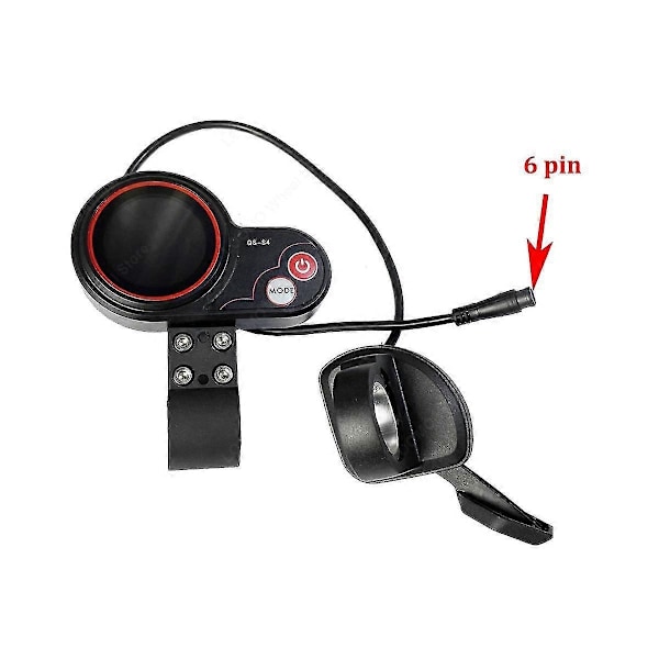 Qs-s4 36v-60v tumgrepp LCD-display-kit + 3-polig tändningslåsnyckel för Zero 8 9 10 8x 10x elsparkcykel 6-polig display - perfekt