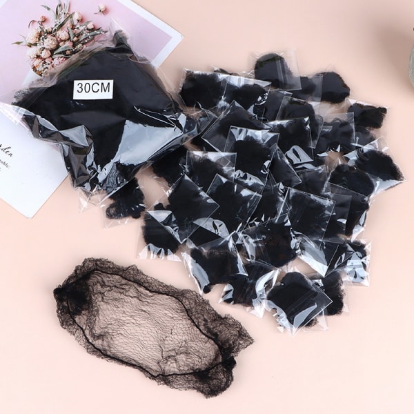 50st Hårnät Svart Elastiskt Bunt Hår Osynligt Hårnät Mesh - Perfet 5#-50Pcs