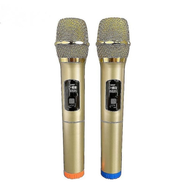 Sajy Vhf dubbel trådlös mikrofon med USB mottagare, bärbar vagnhögtalarmikrofon - Perfet
