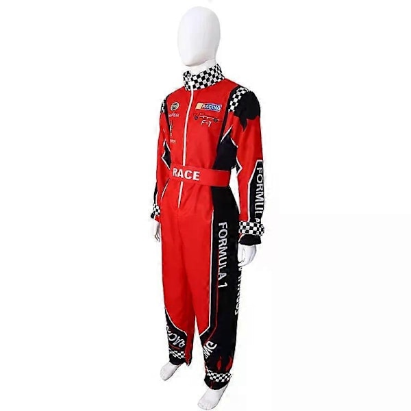 Voksen Racer Cosplay Kostume Mænd Rød Jumpsuit Kvinder Racerkører Udklædning - Perfekt S