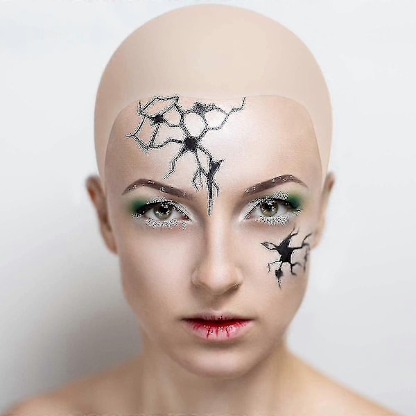 Latex Bald Caps for Voksne Sminke Skallet Hode Parykkhette Kostyme Tilbehør 4 stk - Perfet