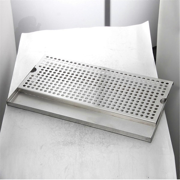 Öltorn Drip Pan i Metall Rostfritt Stål Öldroppbricka Dräneringstyp Platt Öltorn Drip Pan Te Dräneringsplatta Svart 30cm-Perfet Metallic 50cm