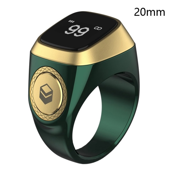 Smart Tasbih Tally Counter Ring til muslimer Zikr Digital Tasbee - Perfet Green