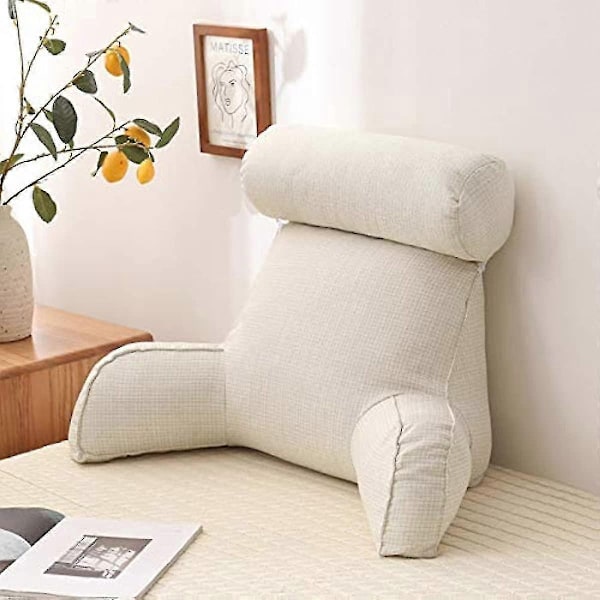 Lesepute med armlene, avtakbar ryggstøttepute, korsryggstøttepute - Perfekt Light Grey