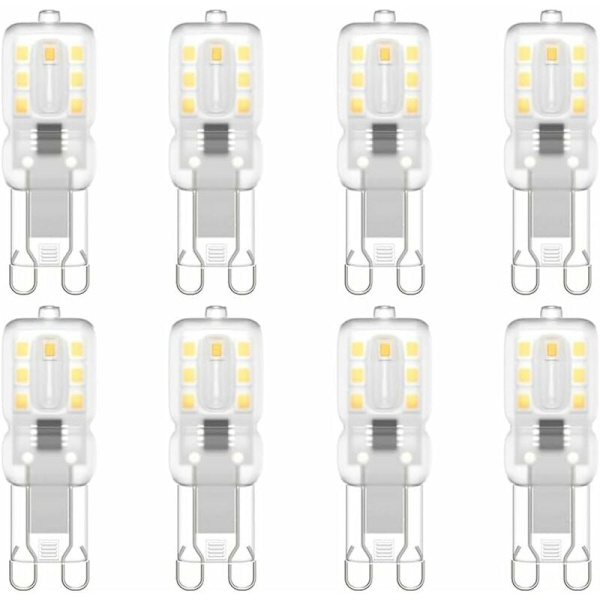 G9 LED-lampa, G9 LED 220V Naturvit 3000K 3W halogenekvivalent 30W halogenljus 8-pack - Perfet