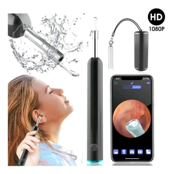 Otoscope Ear Endoscope HD Visual Smart Ear Camera Ear Cleaning Kit med LED-lys 1600P WIFI - Perfet