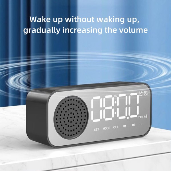 Bluetooth väckarklocka högtalare Engelsk stationär bärbar Bluetooth klockkort liten högtalare - Perfet