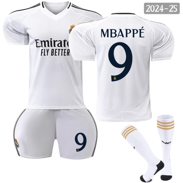 2024-2025 Real Madrid Home Children's Football Jersey No. 9 Mbappe- Perfet 18
