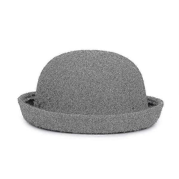 Trendy Dame Ensfarget Bowler Derby Ullfilt Hatt - Perfekt Red 54cm