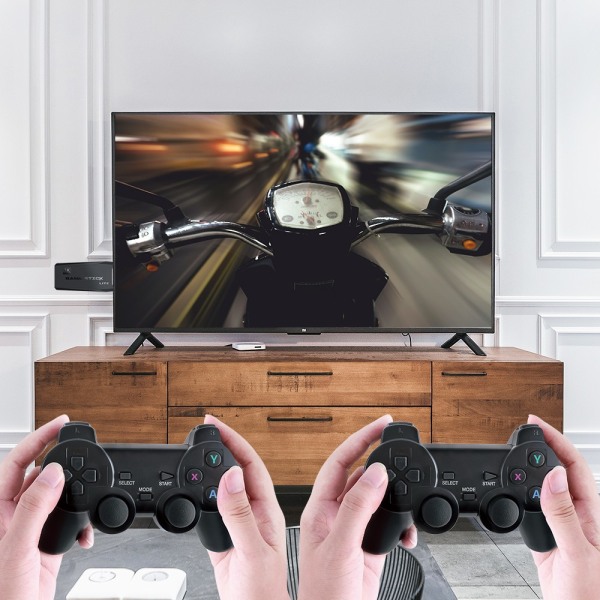 videospelskonsol 64G Inbyggd 10 000 spel Retro handhållen spelkonsol trådlös handkontroll Game Stick för PS1/GBA Kid Julklapp - Perfet