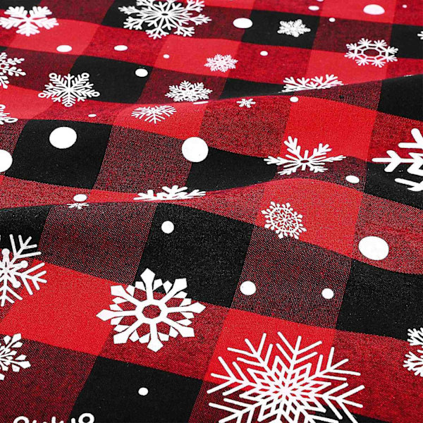 4-pak plaid snefnug viskestykker Julebomuld Buffalo Plaid snefnug viskestykker til indendørs udendørs - Perfet