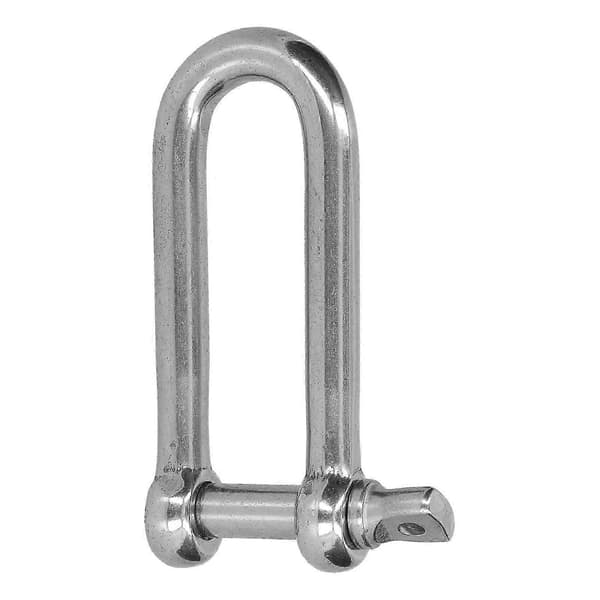 Lang D-sjækel 304 rustfrit stål lige anker skrue pin kæde wire reb connector 10 stk M4-Perfet