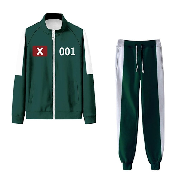 Squid Game-kostym, Squid Game-kostym för barn, Squid Game-sportkläder, koreansk folkspelsdräktset, Squid Game-kostym för barn, Cosplay-Perfet Dark Green A,110 cm