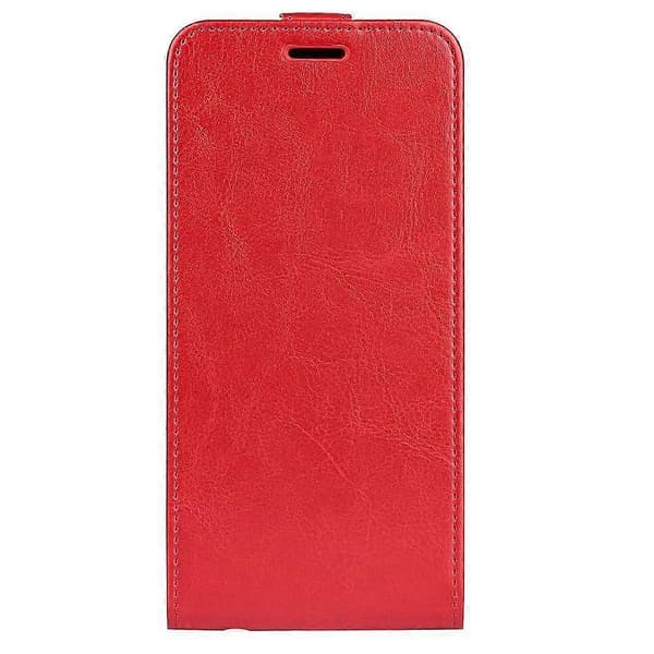 Kompatibel med R64 Textur Vertikal Flip Läder Telefonfodral-Perfet Red