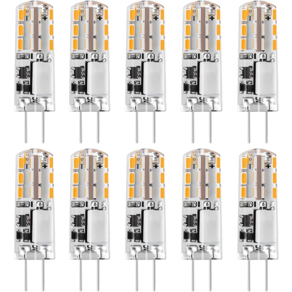 10x G4 LED-lys 12V AC/DC Varmhvit 3000K2W, Ikke-dimbart lys - Perfet