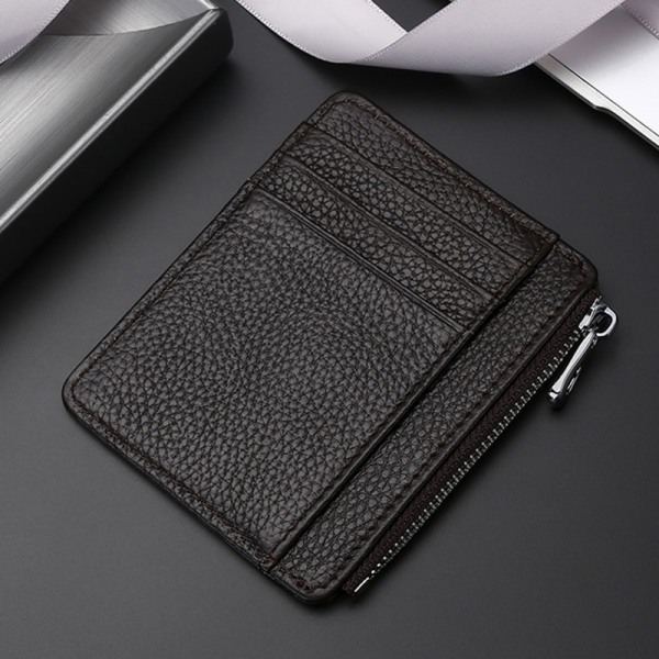 Kortveske i skinn - Perfet Coffee color (zipper style)