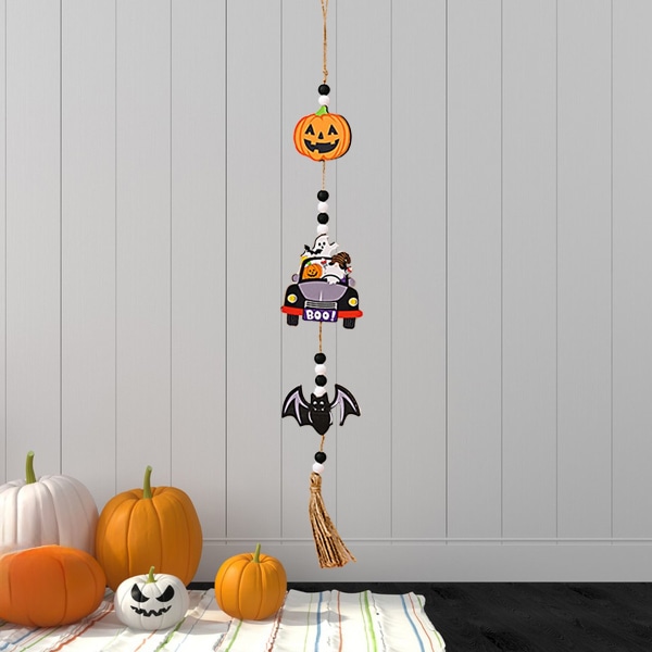 Halloween kostym rekvisita Ghost Festival pumpa spöke hänge - Perfet Wood Style 1 2 pieces