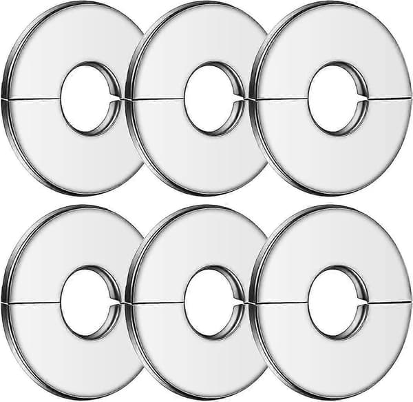 Stykker Radiatorrørsdækning i Rustfrit Stål, 34 mm Sølv Vandhane Roset, VVS-rørsdækning, Ventildæksel, til Brusere, Rør, Vandhaner - Perfekt
