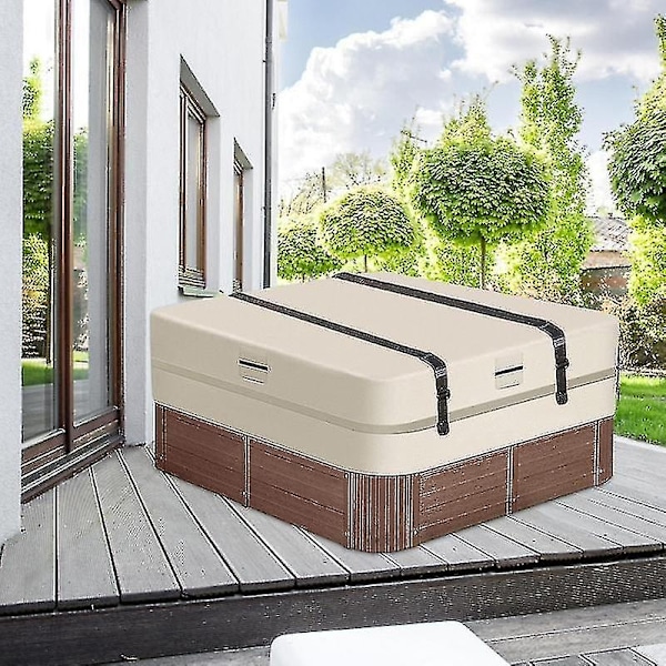 Badekardeksel med sikkerhetsstropper for spa, tungt, universelt justerbare fester passer de fleste firkantede/runde badekar - dwdz - Perfet