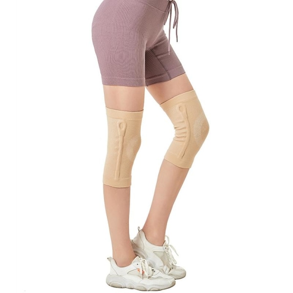 Stabiliserende knæstøtte knæbeskyttelse ed effekt beige M