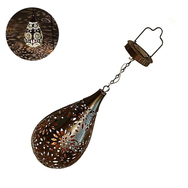 Hängande Solar Lights Outdoor, Trädgårdslykta Led Blomstermönster Yard Solar Lampa