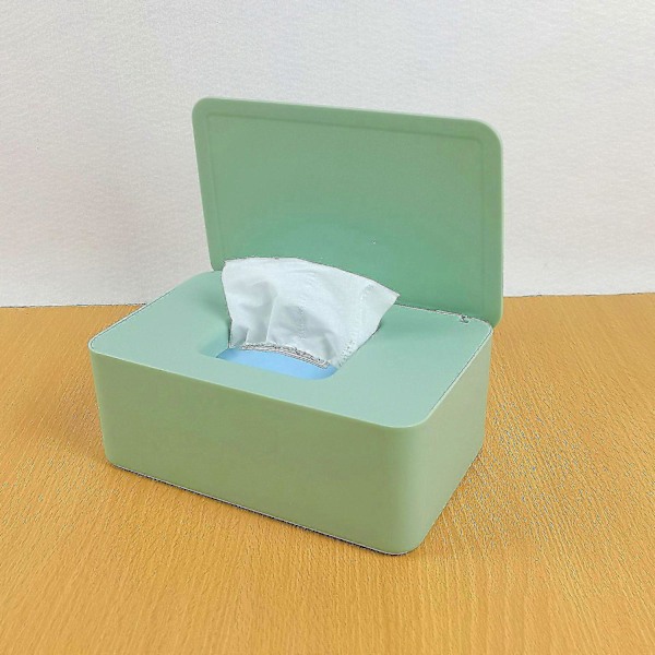 Opbevaringsboks til vådservietter, dispenserholder til servietter, opbevaringsboks med låg, støvtæt - Perfekt Green