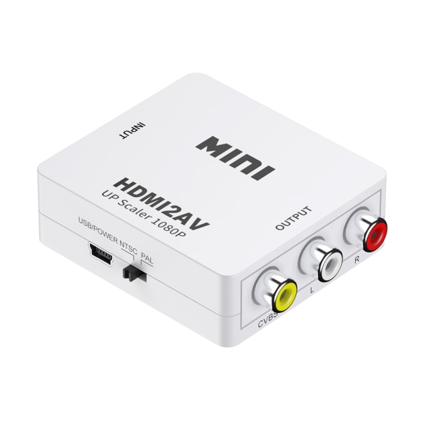 HDMI-AV-muunnin, 1080p, valkoinen - Perfet white