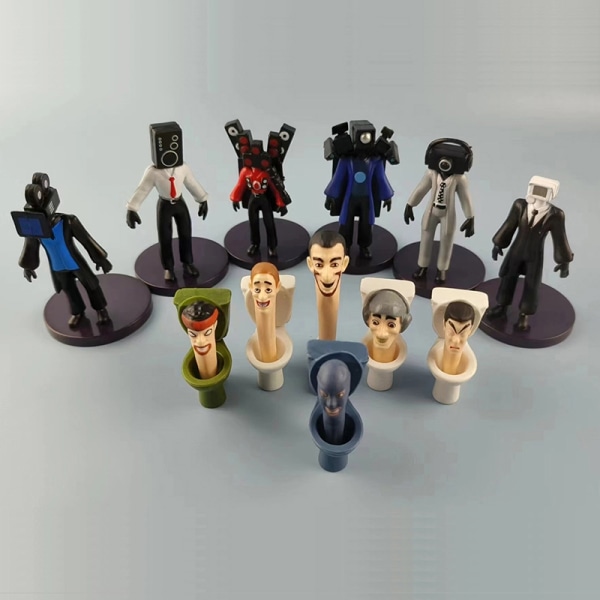 12st Set 8-10cm Skibidi Toalettfigurer Leksak Modell Action-Perfet