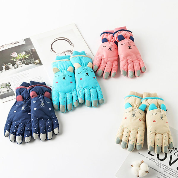 Lasten Rukkaset Vedenpitävät Käsineet Ski Pojille Tyttöjen Snow Thermal Rukkaset - Perfet Red