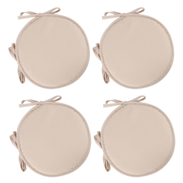 Evago Hynder til Patio Hjem Indendørs/Udendørs Stole Puder Runde Sæde Fortykket Spisestuestol-Perfet 4PCS Beige