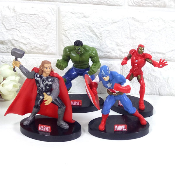 Superhjälte Pvc Leksaker Set 6 st Batman Hulk Superman Thor Ironman Captain America- Perfet
