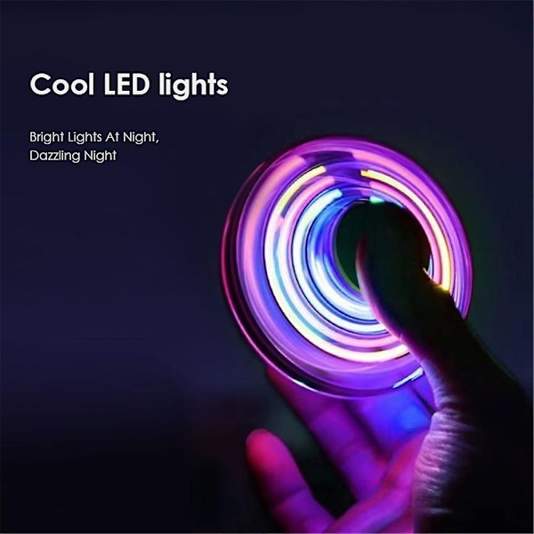 Led-lys opplyste morsomme kule leker for barn, håndbetjente Ufo-droner, Mini Flying Orb, Hover Boomerang Fidget Spinner, flotte gaver til gutter og jenter-Perfet Black 0