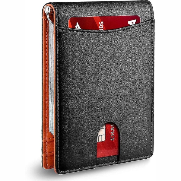 Lommebok for menn Slim 7-roms Rfid-blokkering Lommebok for menn Minimalistisk Frontlomme Bifold Leather - Perfet