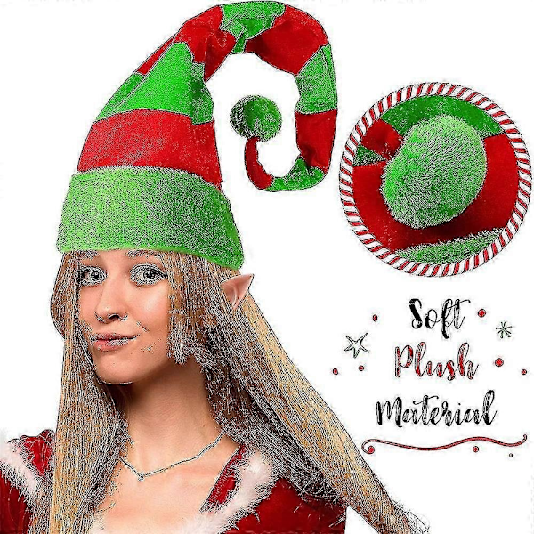 Jultomtenissdräkt Unisex Vuxen Förklädesset Julfestival Randig Tomtenissehjälpare Rollspel Set - Perfekt B