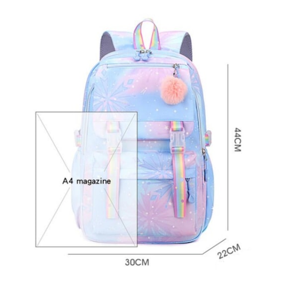 Stitch tyttöjen koululaukku suuri tilavuus Stitch reppu rento pinkki, monivärinen A- Perfet