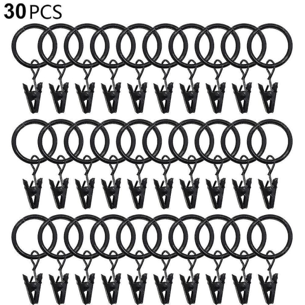 30 gardinringe med clips - Perfet Silver