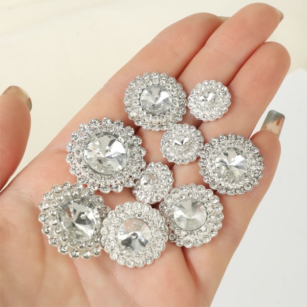 10 stk/sett metall rhinestone knapper skjorte knapper 25MM - Perfet