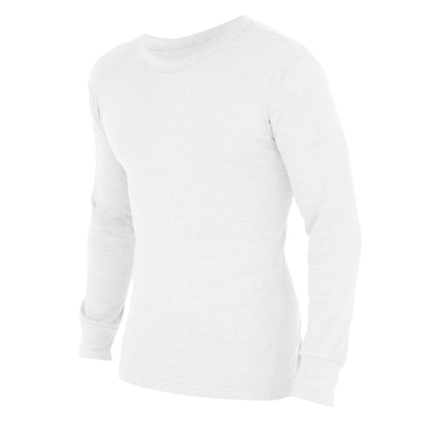 Thermal underkläder för män långärmad T-shirt topp (Standard - Perfet White Chest: 32-34ins (Small)