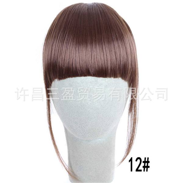 Kvinder Neat Bang Fringe Extensions paryk Blonde hår Ornament - Perfet 613#