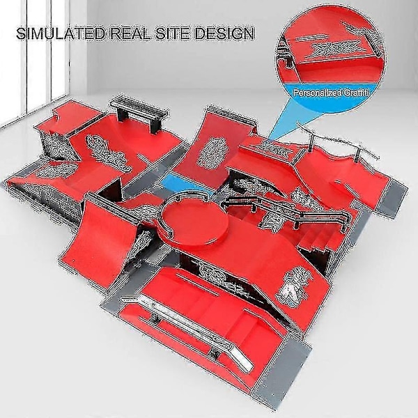 Finger Skateboards Skatepark Rampdeler Dekk Sport Spill for Barn - Perfekt B