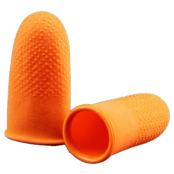 100 st Gummi Anti-Finger Cribs Orange Engångs Skydds Finger Cribs för elektronisk reparation- Perfet