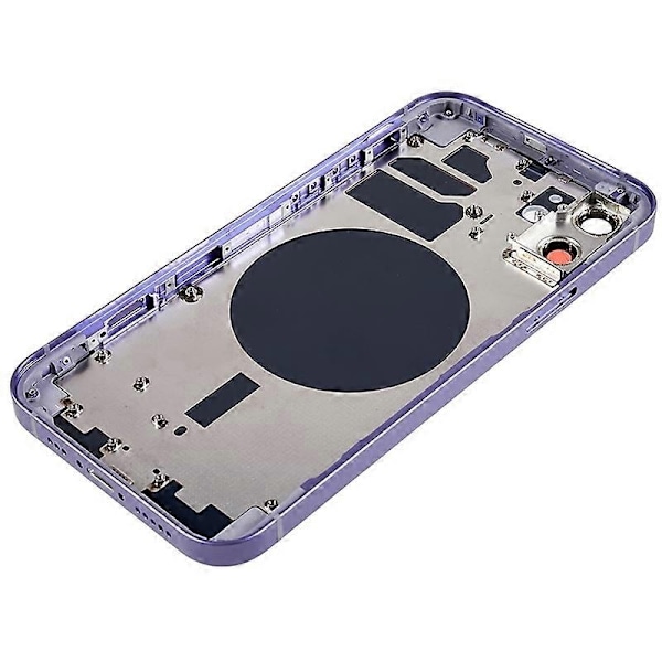 Kompatibel med iPhone 12 6.1 tommer Bak Batteri Deksel + Midtre Plate Ramme + Sideknapper Erstatningsdel - Perfekt Style C