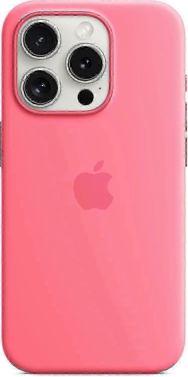 Kompatibel med Apple iPhone 15 Pro silikondeksel med MagSafe-Perfekt Pink
