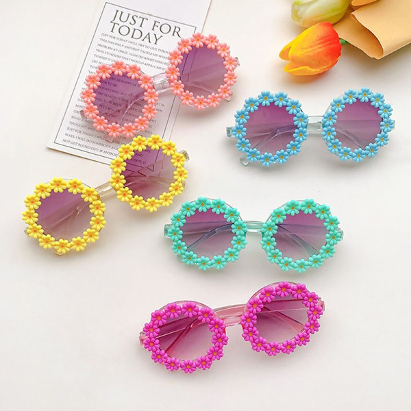 Barnesolbriller Kids Round Flower Solbriller - Perfet Blue