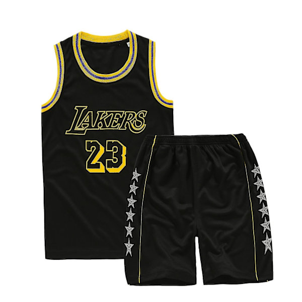 Lakers #23 Lebron James Jersey No.23 set lapsille / Black S (120-130cm)