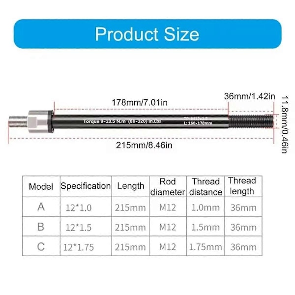 Cykelkärra Fäste Genomgående Axel Adapter Justerbar Genomgående Axel Adapter 12mm Genomgående Axel Cykling Tillbehör - Perfekt M12x1.5mm