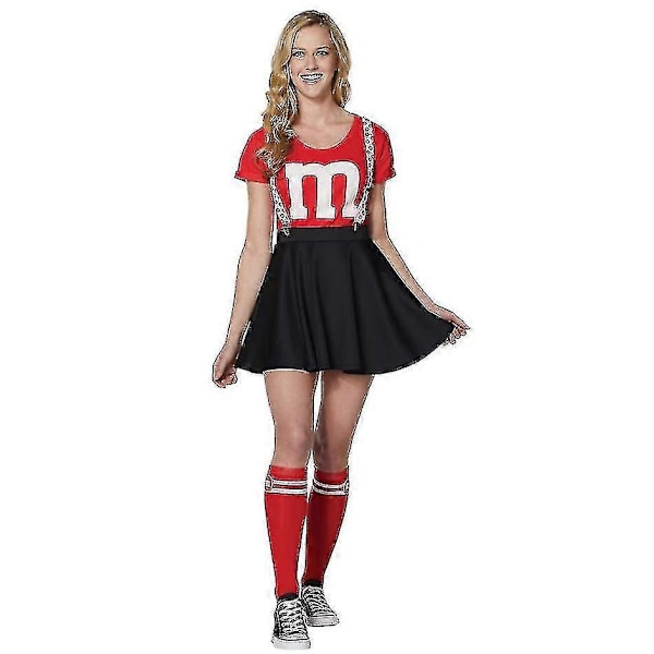 Kostume til Piger - Cheerleader Kostume til Musikalsk Fest, Halloween, Fancy Dress - Perfekt Red La La Flower