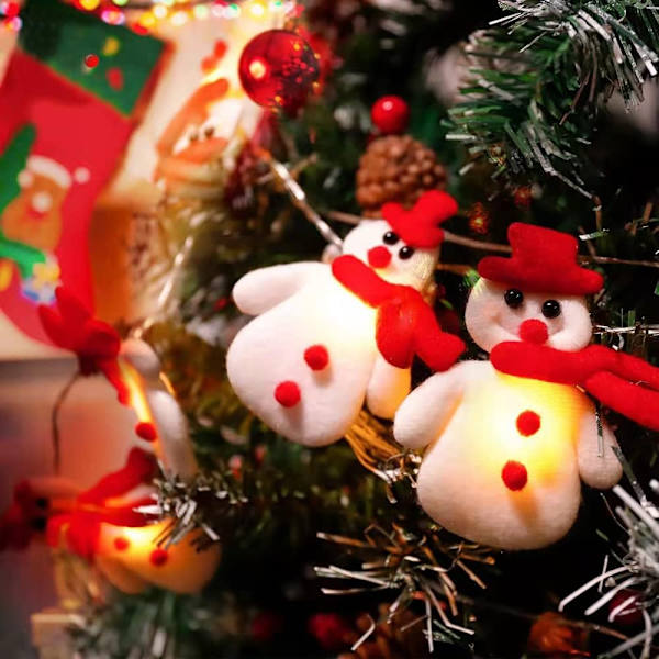 Christmas Snowman String Lights Julepynt 3m 20 LED lys med 2 lystilstande Christmas Snowman String Lights Christmas Home Garden Bedroom