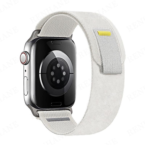 Egnet for Trail Loop Strap for Apple Watch Band Ultra 8 7 6 5 3 Klokke 49mm 45mm 40mm 44mm 41mm 42mm 38mm Nylon Correa armbånd Iwatch Series Watch White 42mm 44mm 45mm 49mm
