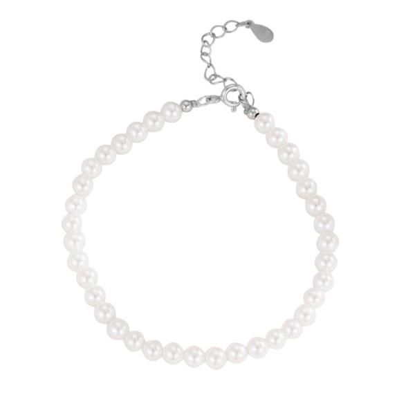 Kvinners 925 Sølv Shell Bead, Pearl Armbånd - Perfet 3mm